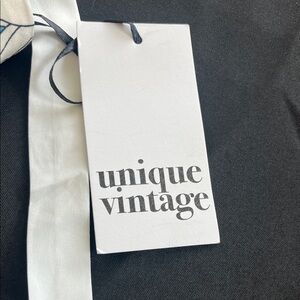 Unique Vintage Blue and Cream Floral Midi Dress